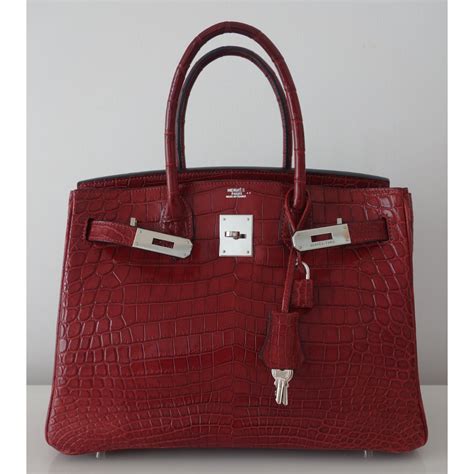 sac hermes croco rouge|hermes crocodile pores.